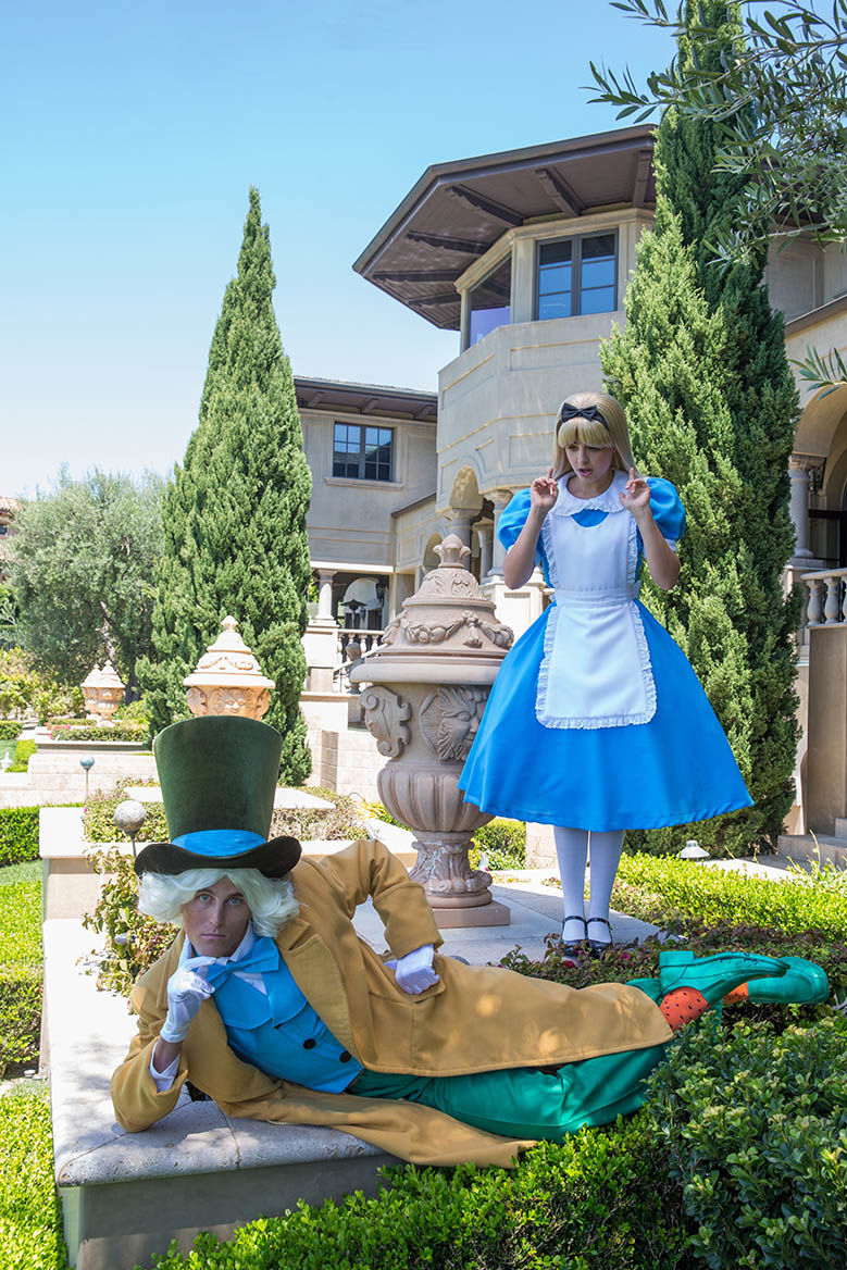 alice and mad hatter party character for kids in wilmington